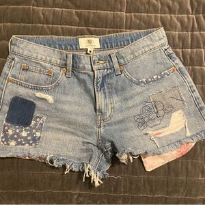 Lucky Brand Blue Patchwork Jean Shorts sz 6/28